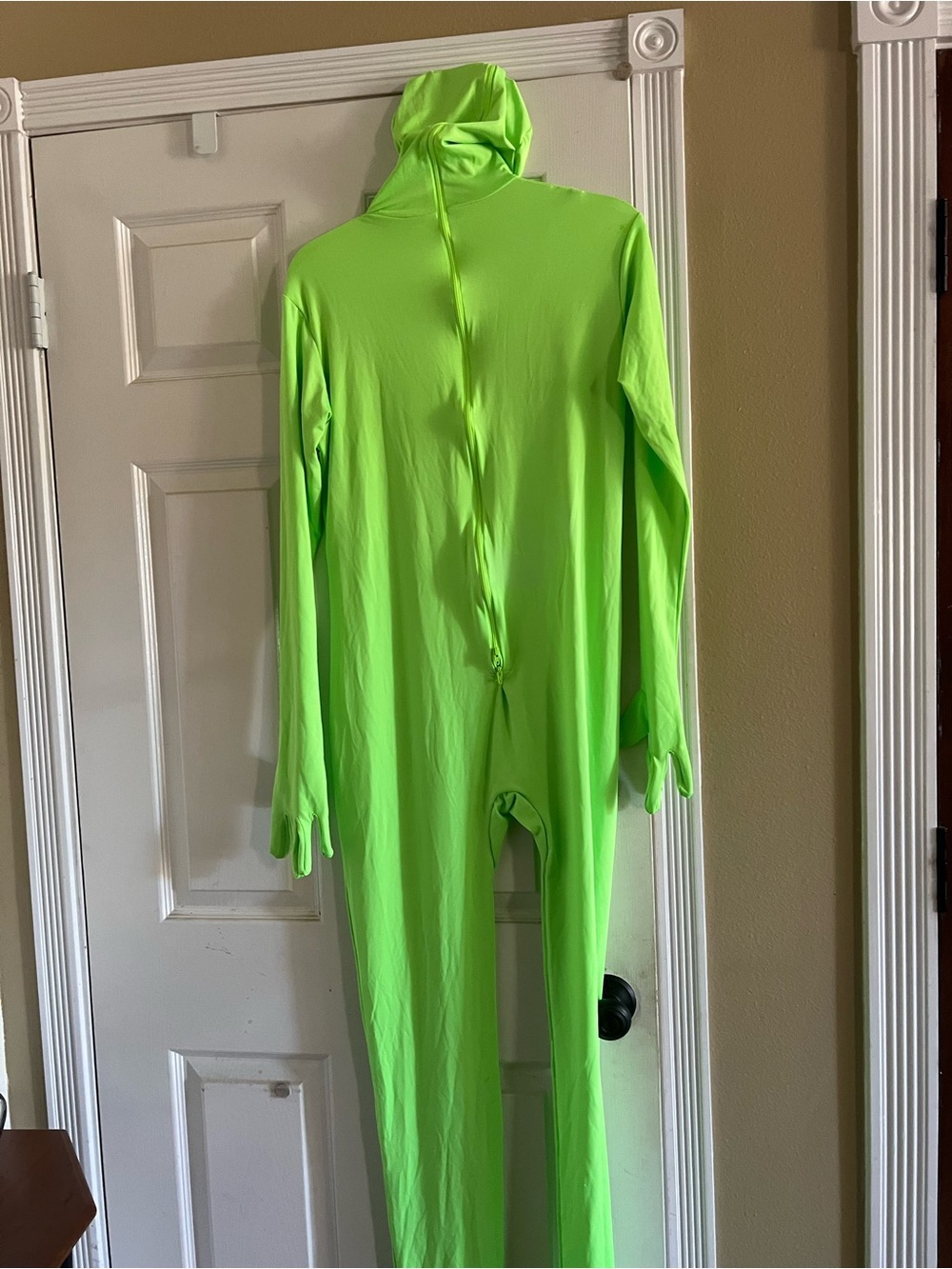 Neon Green Hooded Full-Body Jumpsuit